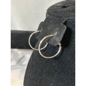 Large Silver Tone Hoop Earrings